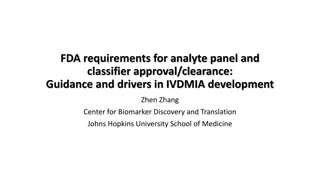 FDA Requirements for Analyte Panel and Classifier Approval/Clearance