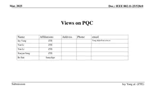Insights on Post-Quantum Cryptography Development in IEEE 802.11-25/528r0