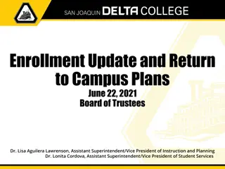 Campus Enrollment Strategies and Return Plans Update