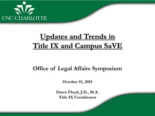 Understanding Title IX and Campus SaVE: Updates and Trends in Campus Policies