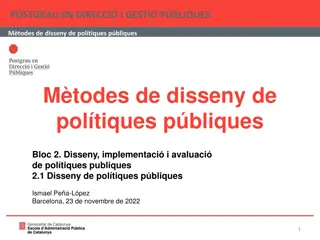Design, Implementation, and Evaluation of Public Policies in Public Governance Programs