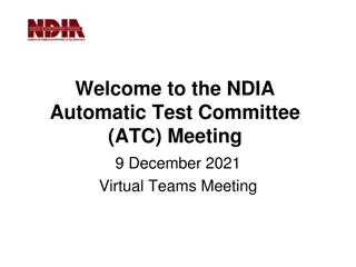 NDIA Automatic Test Committee Meeting December 2021 Highlights