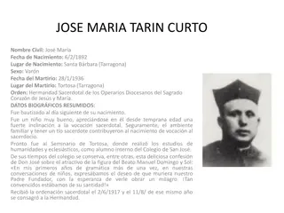Jose Maria Tarin Curto - Biographical Details and Martyrdom