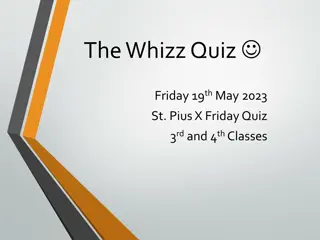 Exciting Whizz Quiz for 3rd and 4th Class Students at St. Pius X