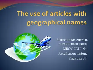 Correct Use of Articles with Geographical Names