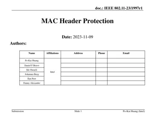 Protecting MAC Header for IEEE 802.11-23/1997r1 - Insights & Recommendations