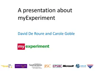 Virtual Research Environment: myExperiment Overview