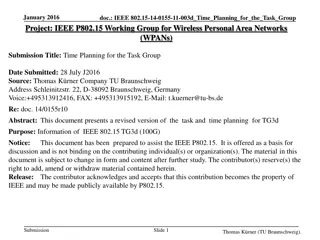 IEEE 802.15 Task Group Time Planning Overview