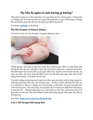 Mẹ bầu bị ngứa có ảnh hưởng gì không