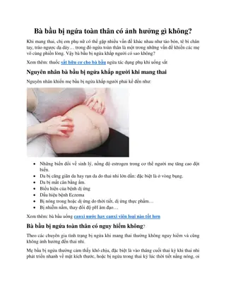 Bà bầu bị ngứa toàn thân có ảnh hưởng gì không