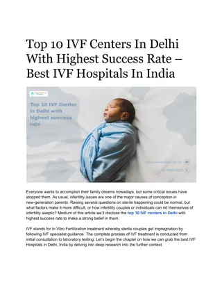 Top 10 IVF Centers in Delhi with Highest Success Rate