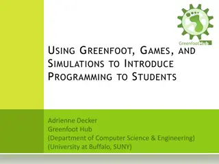 Introduction to Using Greenfoot for Programming Education