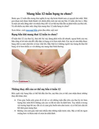 Mang bầu 12 tuần bụng to chưa