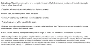 Vehicle Allocation Methodology Survey Guidelines