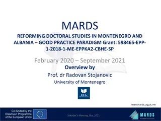 Reforming Doctoral Studies in Montenegro and Albania: Good Practice Paradigm