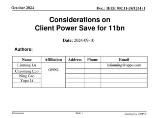 Flexible Management of Client Power Save Mode in Client-AP Communication