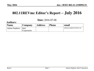 IEEE 802.11-13/0095r31 REVmc Editor's Report