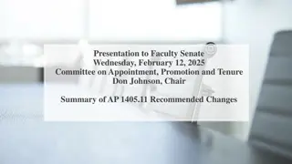 Summary of Recommended Changes to Faculty Senate Presentation
