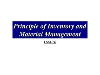Inventory and Material Management Principles Overview