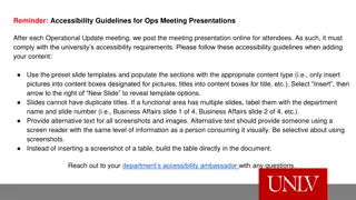 Effective Accessibility Guidelines for Efficient Operations Meeting Presentations