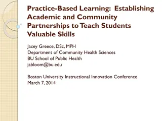 Establishing Academic-Community Partnerships for Practice-Based Learning