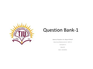 Advanced Mathematics - Dr. Mazin R. Khalil - Question Bank and Objectives
