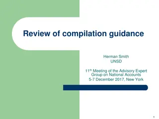 Compilation Guidance for National Accounts and Economic Statistics Development