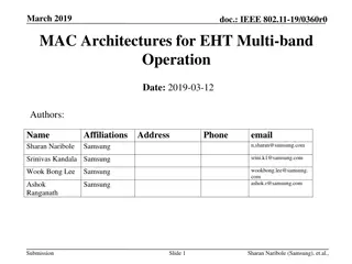 March 2019 MAC Architectures for EHT Multi-Band Operation Overview