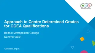 Centre-Determined Grades Policy and Process at Belfast Met College Summer 2021