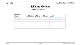 IEEE 802.11-22/0056r9 Motions for REVme in April 2022