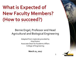 Expectations and Tips for New Faculty Members to Succeed in Academia