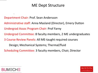 Mechanical Engineering Department Structure and Course Information
