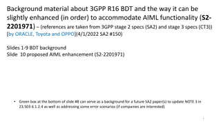 Enhancing 3GPP R16 BDT for AIML Functionality