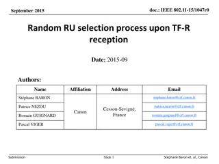 IEEE 802.11-15/1047r0 September 2015 Random RU Selection Process for MU UL Transmissions