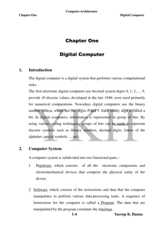 Understanding Digital Computer Architecture and System Components