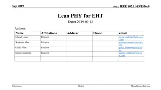 IEEE 802.11-19/1556r0 Lean PHY for EHT in 6 GHz Environment