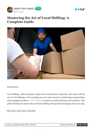 Local Shifting – Quick, Safe, and Hassle-Free Relocation Services
