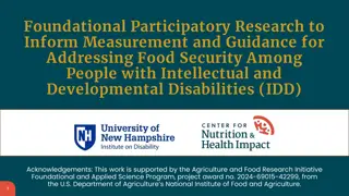 Insights on Food Security among People with Intellectual and Developmental Disabilities