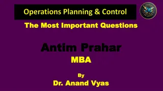 Critical Functions of PPC in Various Production Systems