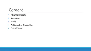 PHP Basics: Comments, Variables, Echo, and Operations