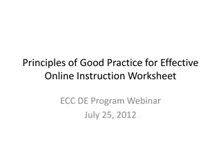 Effective Principles for Online Instruction in Distance Education Programs