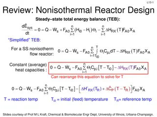 Reactor Design Review: Nonisothermal Systems for Chemical Engineering