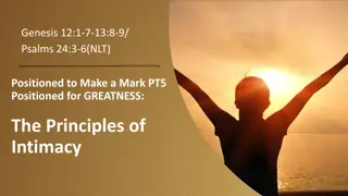 Positioned for Greatness: The Principles of Intimacy