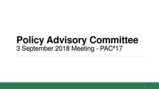 Policy Advisory Committee Meeting Highlights - September 2018