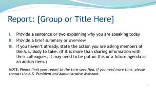 Effective Group Reporting Strategies