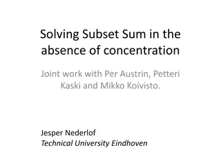 Solving Subset Sum Without Concentration: NP-Completeness & Exponential Time Hypothesis