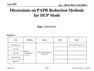 Discussion on PAPR Reduction Methods for DUP Mode in IEEE 802.11-20/1206r1