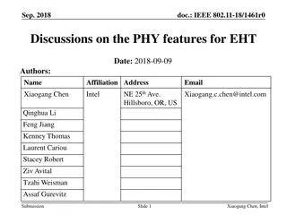 Discussions on IEEE 802.11 EHT PHY Features and Potential Topics