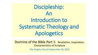 Introduction to Discipleship, Systematic Theology, and Apologetics