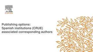 Spanish Institutions Publishing Journey for Authors